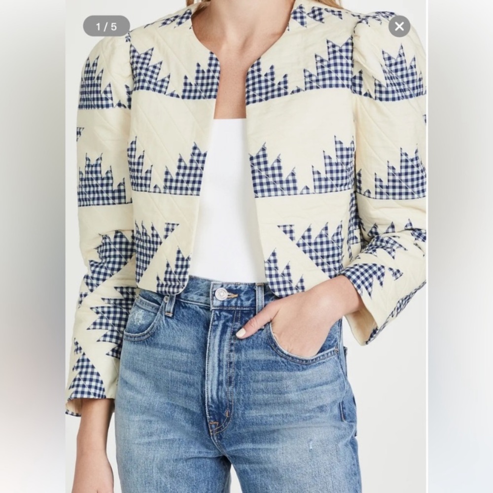 Sea NY Gloucester Quilted Cropped Puff Sleeve Jacket